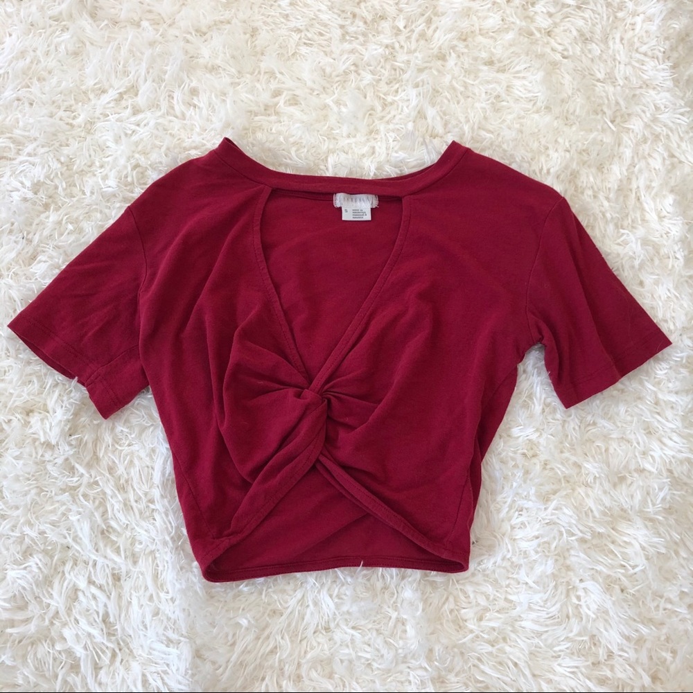 UO Urban Outfitters Cooperative tie knot crop top